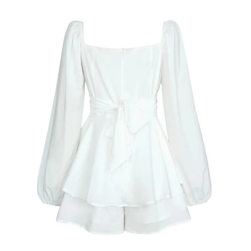 Women Ruffled Lantern Sleeve Playsuit | Antonia