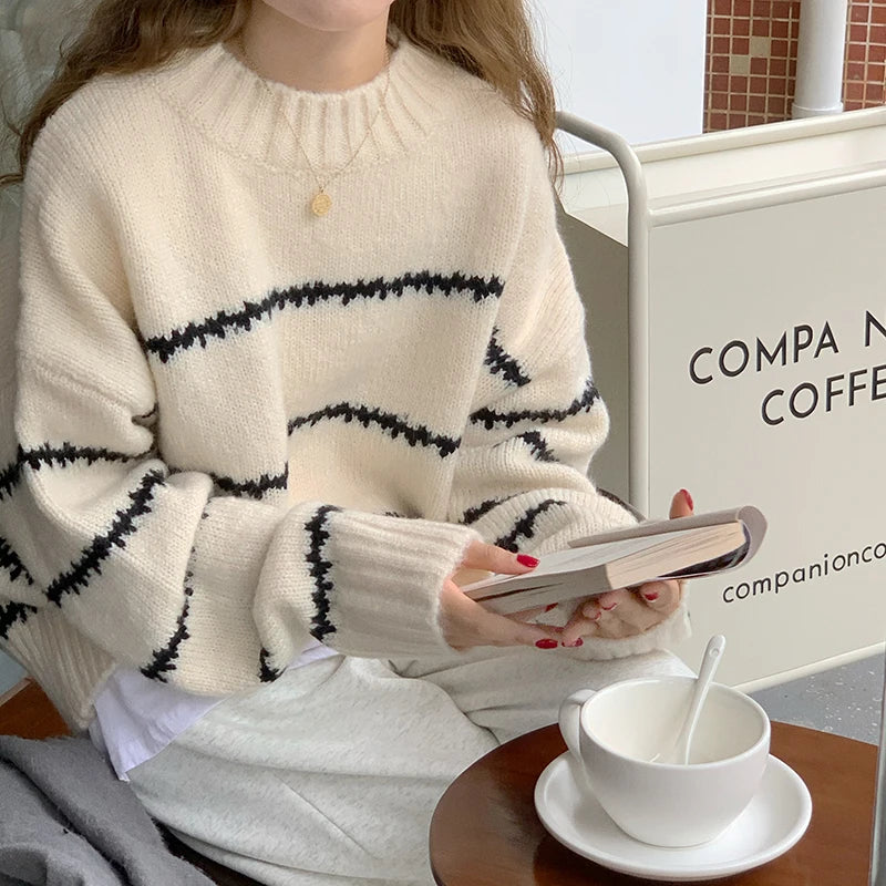 Women Striped Oversized Sweater | Henriette
