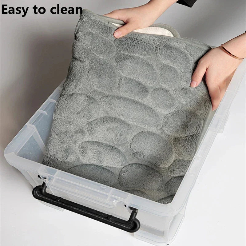 Non-Slip Bath Mat White Coral Fleece | Comfort 5