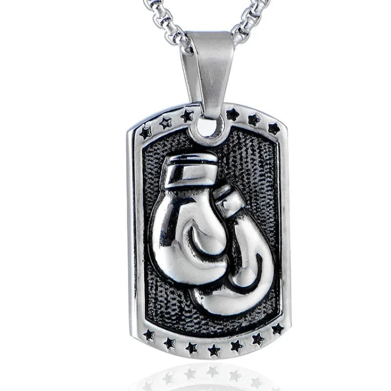 Variant image for Men's Necklace Black Boxing Gloves Pendant Metal Alloy | Urban Style-36