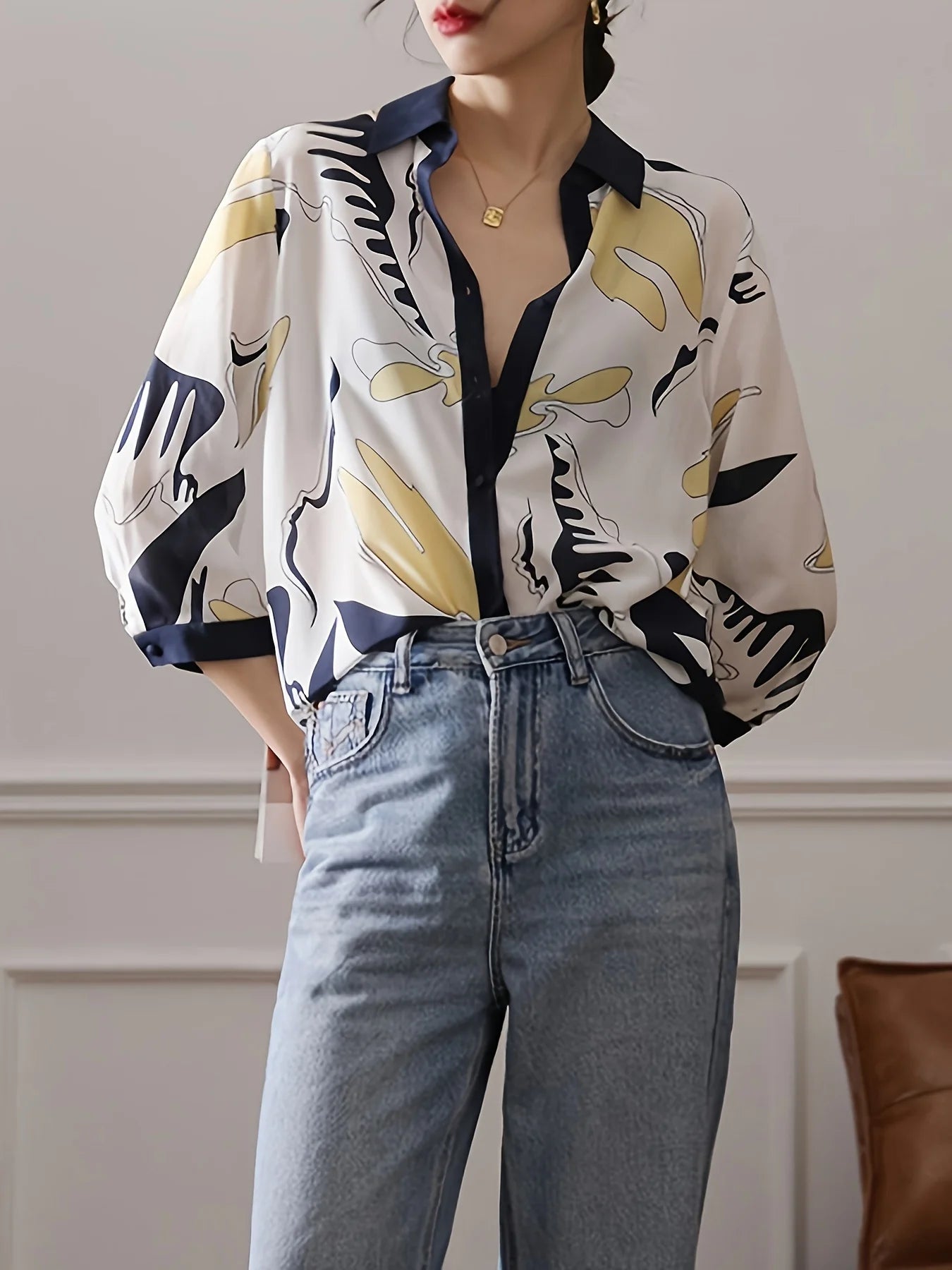 Women Abstract Printed Blouse | Celine