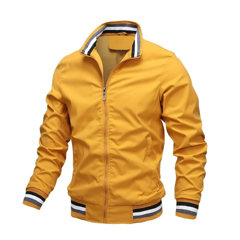 Men Striped Collar Bomber Jacket | Samuel