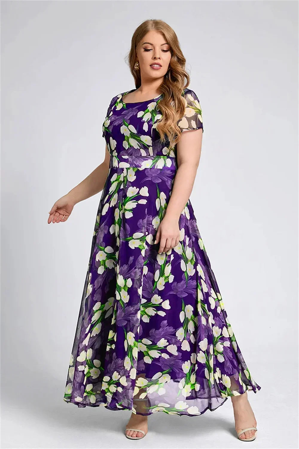 Women Floral Chiffon Maxi Dress | Gabriella