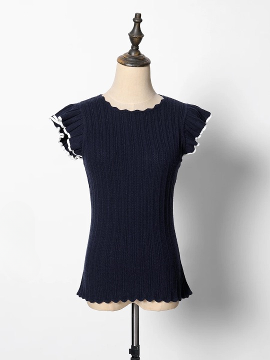 Women Butterfly Ruffle Sleeve Knit Top | Clea