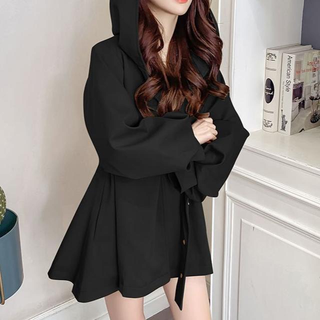 Women Belted Puff Sleeve Trench Coat | Grace