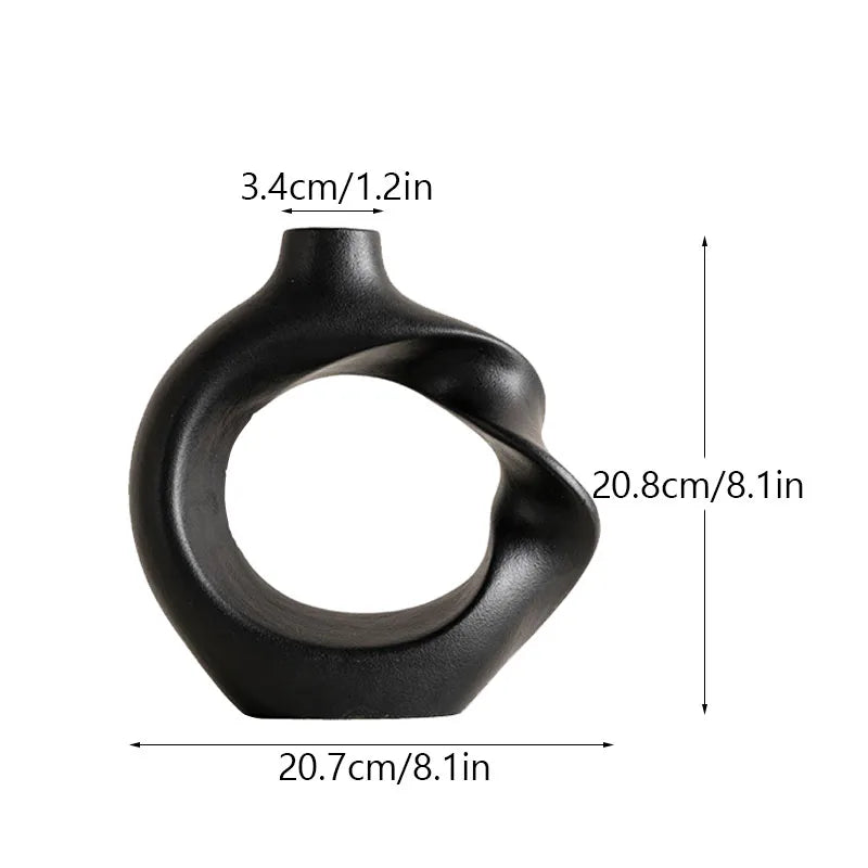 Variant image for Ceramic Flower Vase | Elegant Twist Design-3
