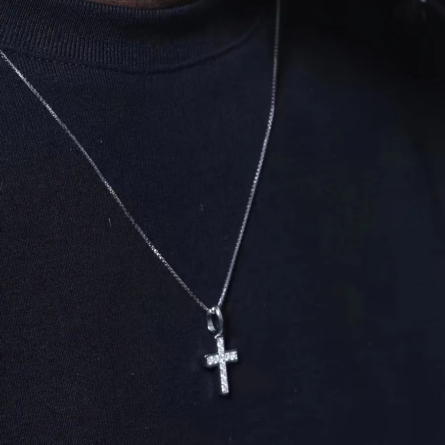 Men's Cross Necklace Black Zircon | Urban Style-4