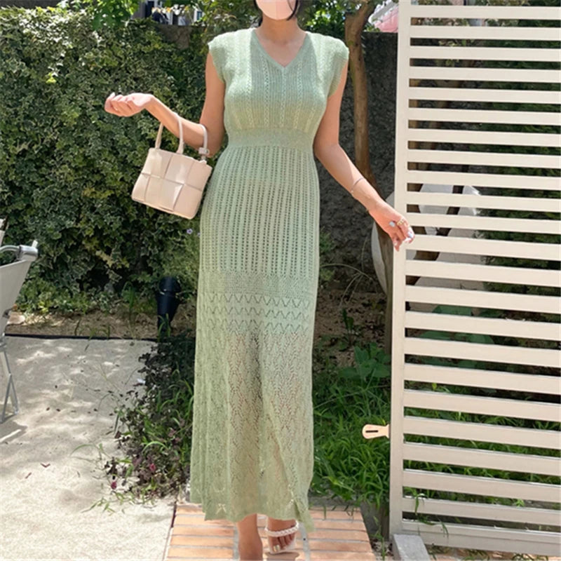Women Knit Lace Midi Dress | Alexa