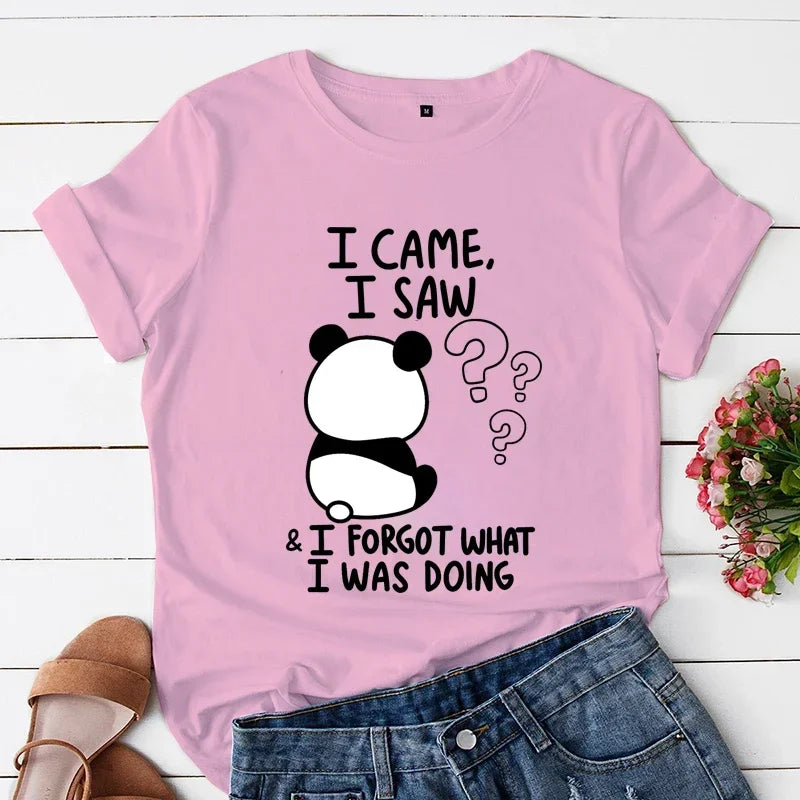 Variant image for Women Graphic Tee White Cotton | Panda Love-3