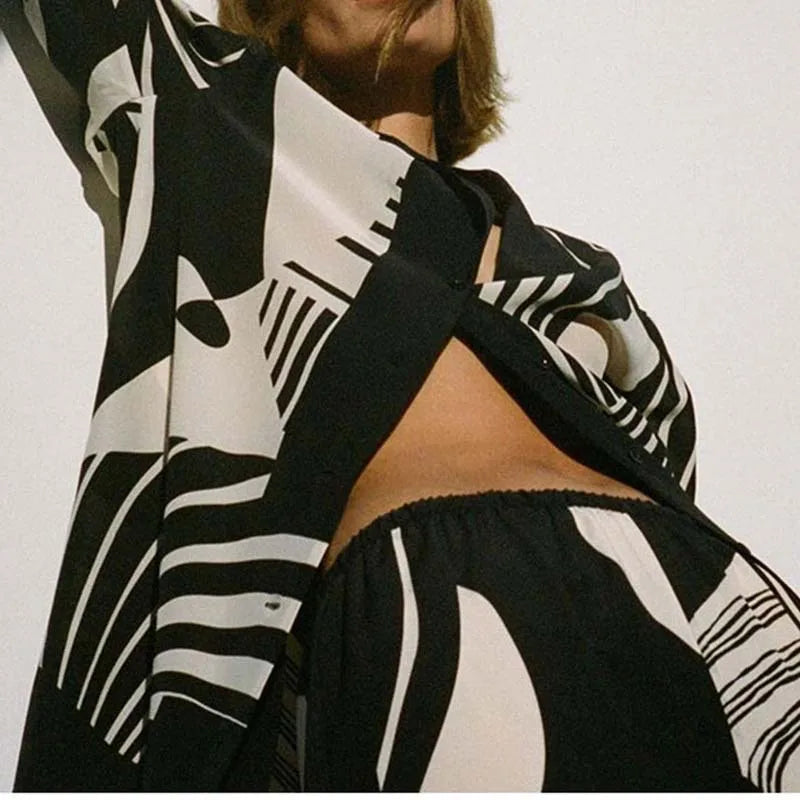 Women Abstract Print Two-Piece Set | Modern Luxe