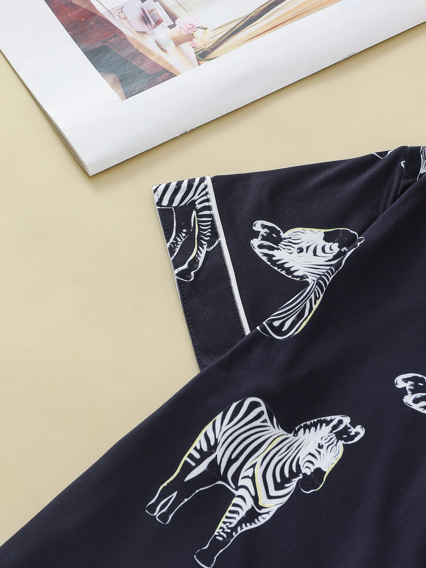 Women Printed Zebra Pajama Set | Claudette