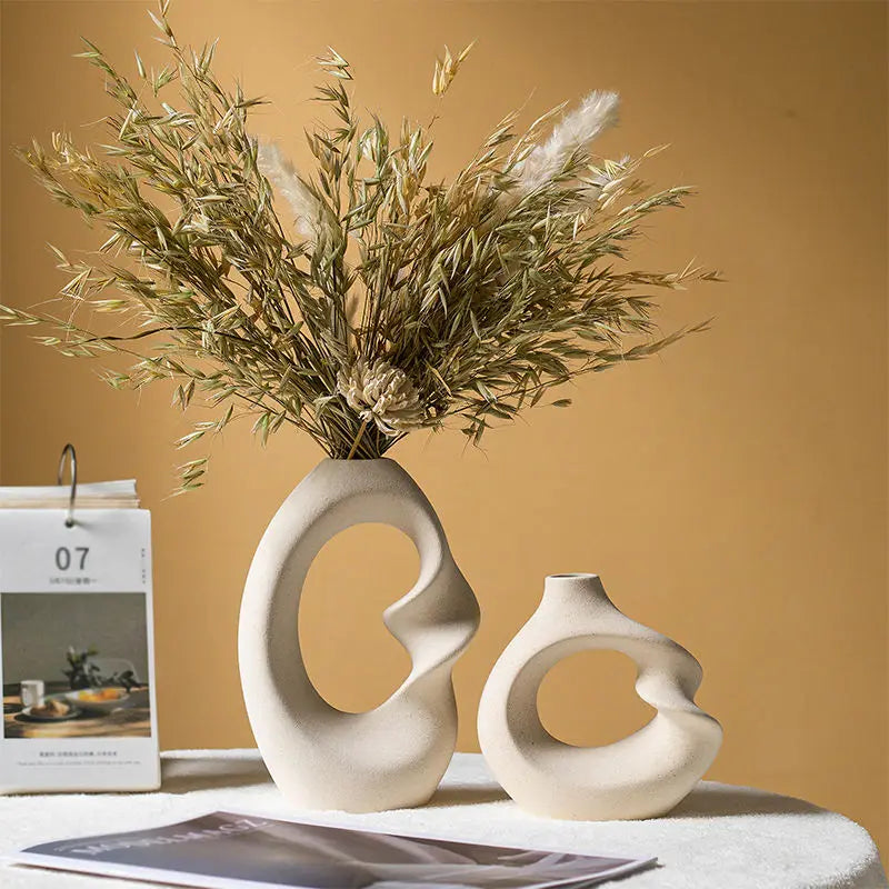 Ceramic Double Vase Neutral | Elegance 2