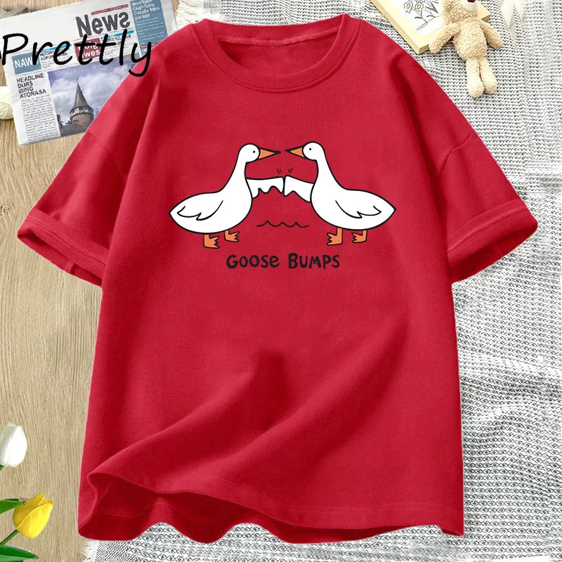 Variant image for Unisex T-Shirt White Cotton | Goose Bumps-18