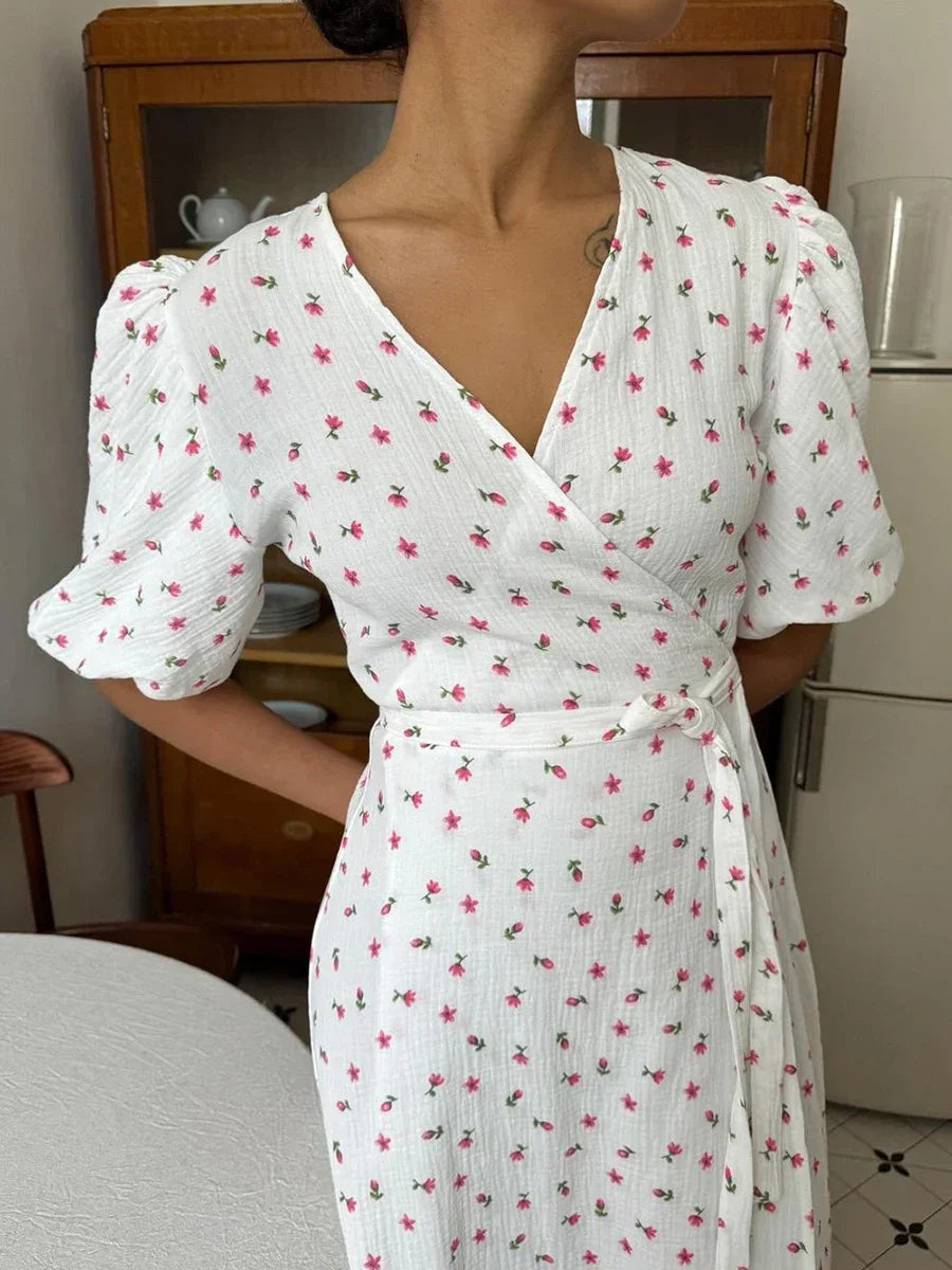 Women Floral Wrap Midi Dress | Daisy