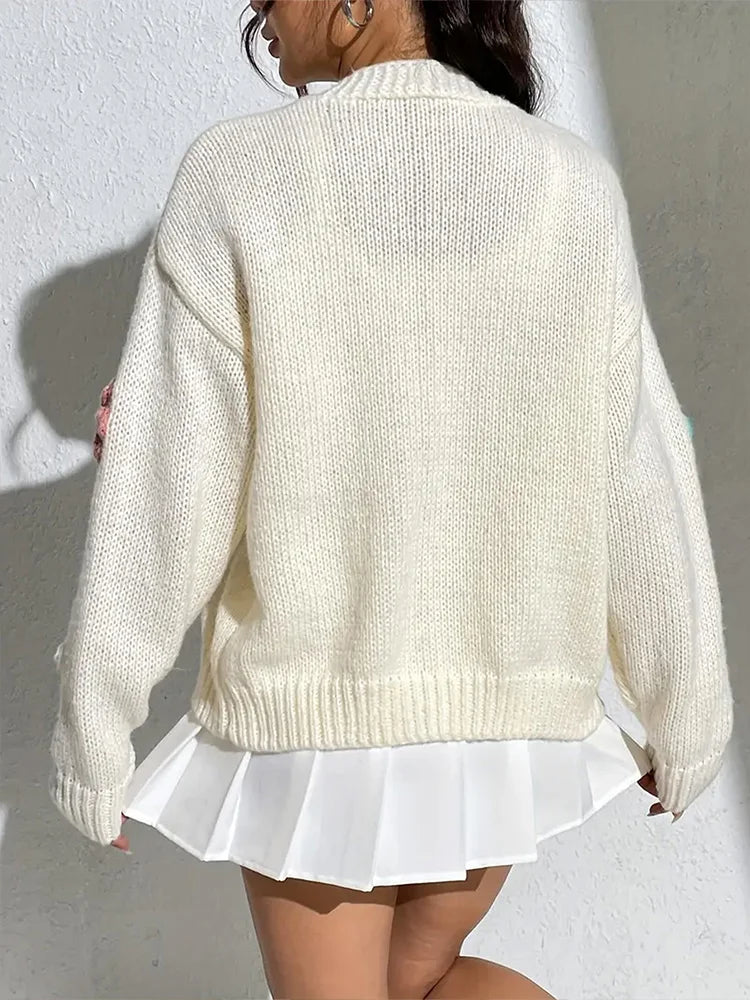 Women Floral Knit Cardigan | Arielle