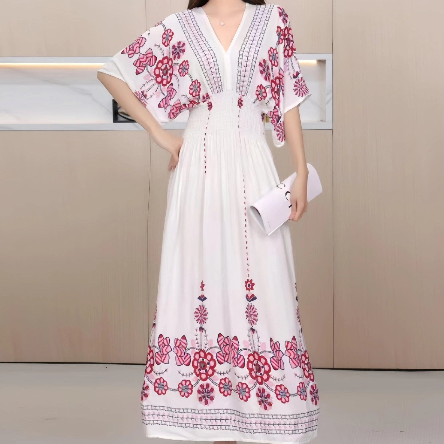 Women Embroidered Maxi Dress | Isel