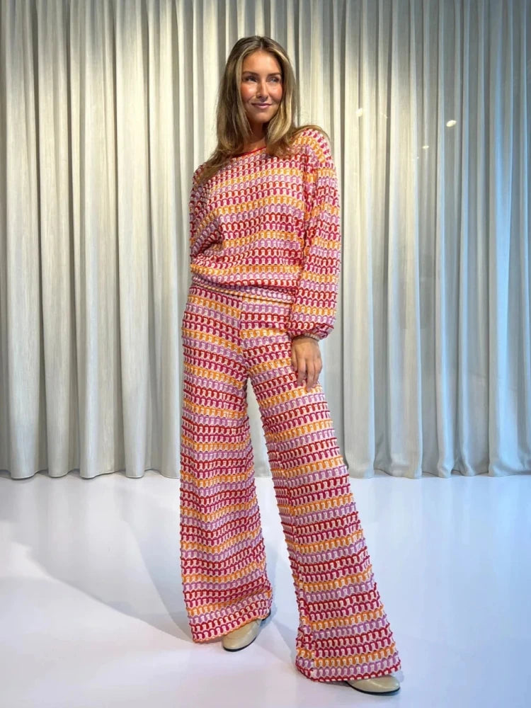 Women Patterned Knitwear Set | Alaina