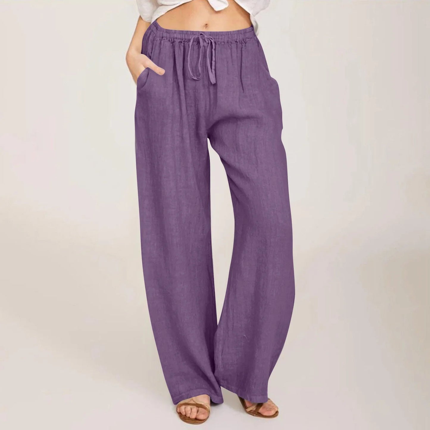Women High-Waisted Wide-Leg Drawstring Pants | Nova