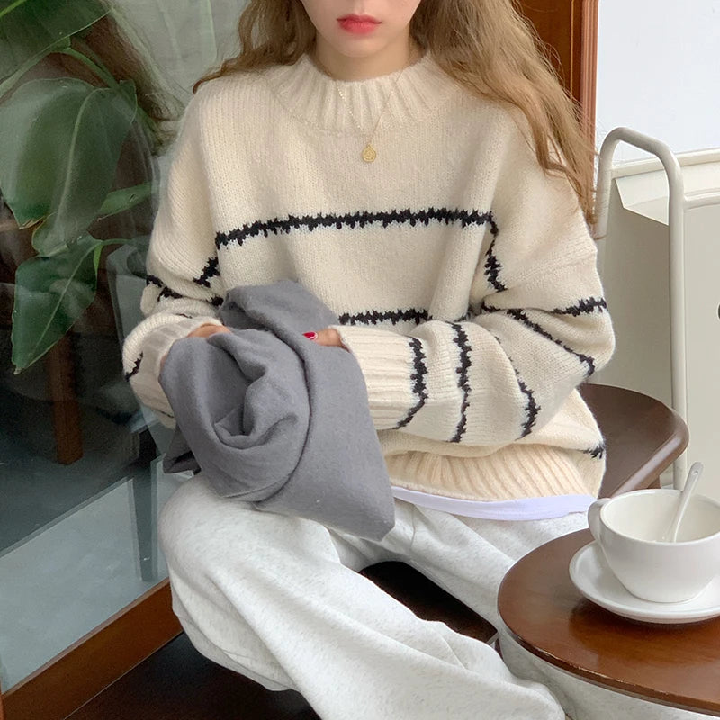 Women Striped Oversized Sweater | Henriette