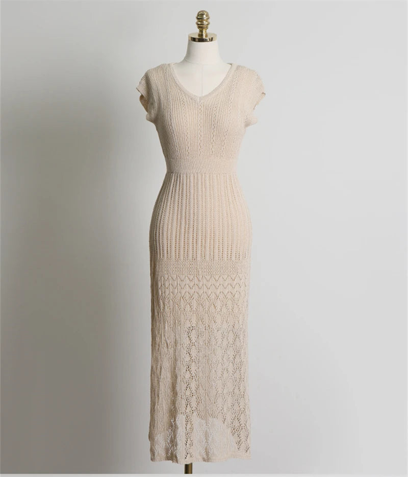 Women Knit Lace Midi Dress | Alexa
