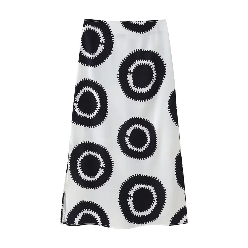 Women Bold Print Crop Top & Maxi Skirt Set | Cara