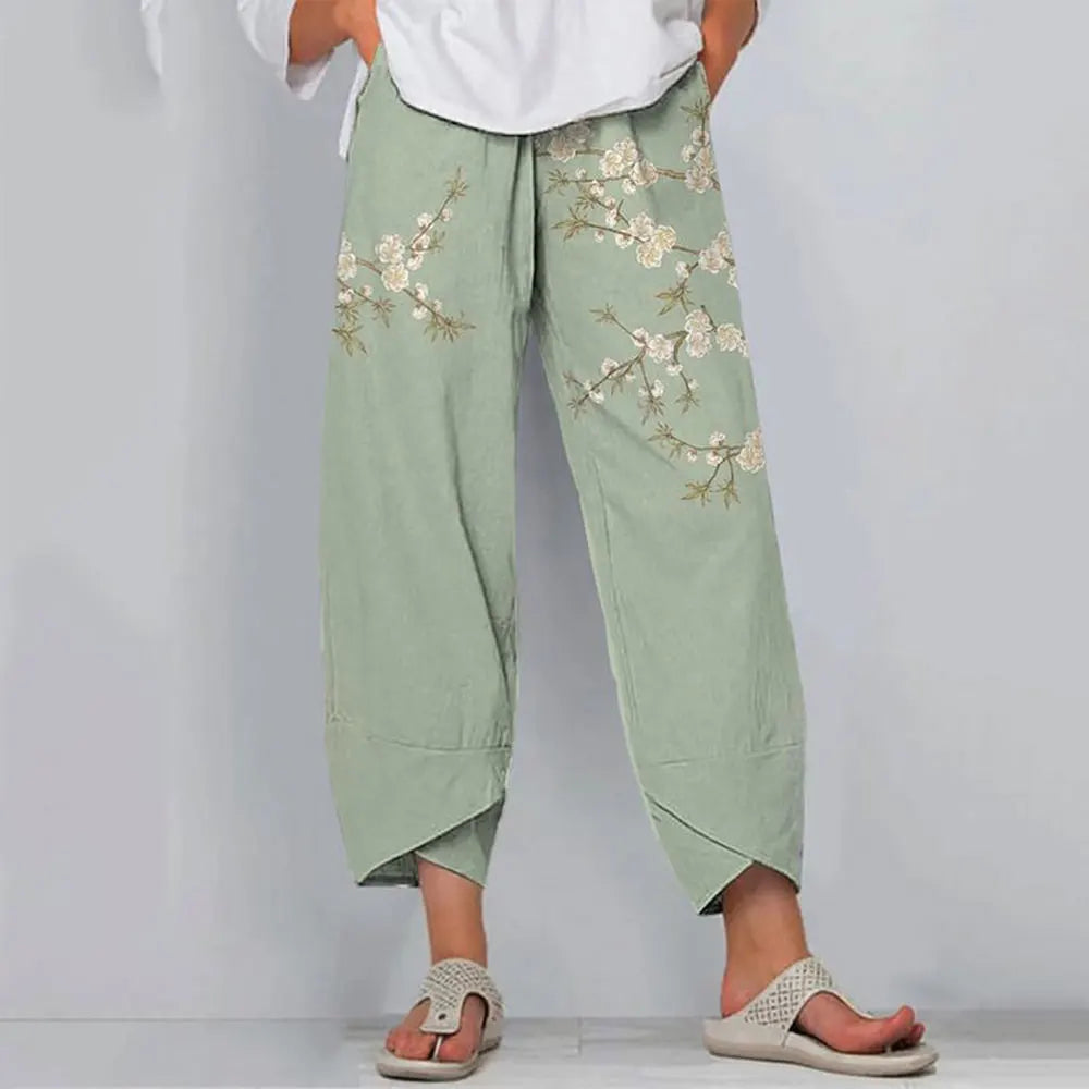 Women Floral Print Wide-Leg Pants | Anne