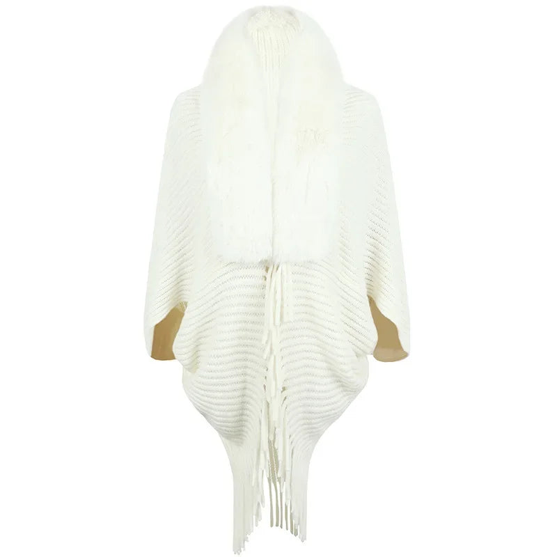 Women Faux Fur Poncho | Angelie