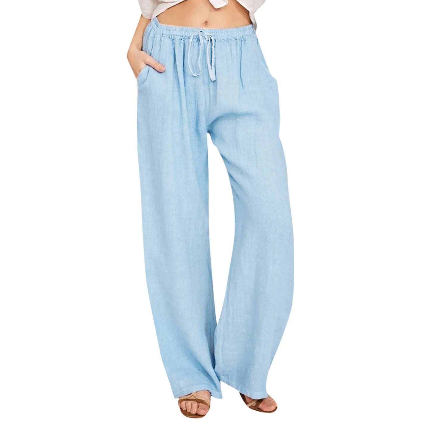 Women High-Waisted Wide-Leg Drawstring Pants | Nova