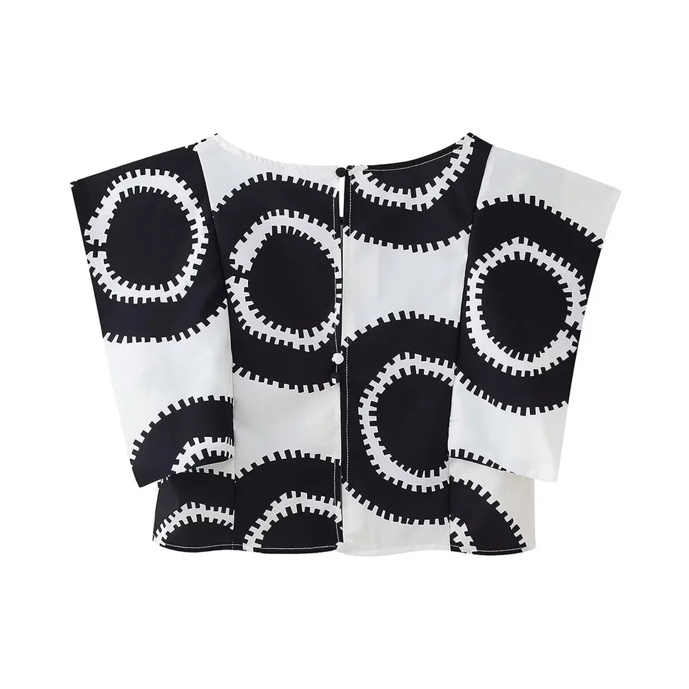 Women Bold Print Crop Top & Maxi Skirt Set | Cara
