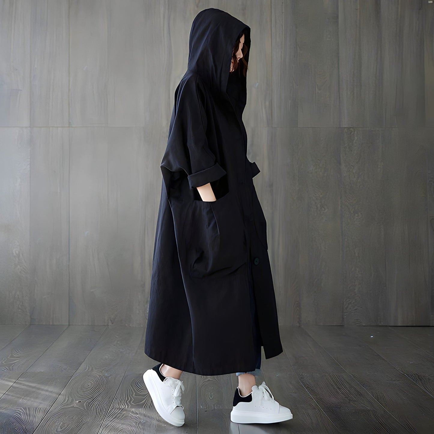 Women Oversized Hooded Trench Coat | Mirella