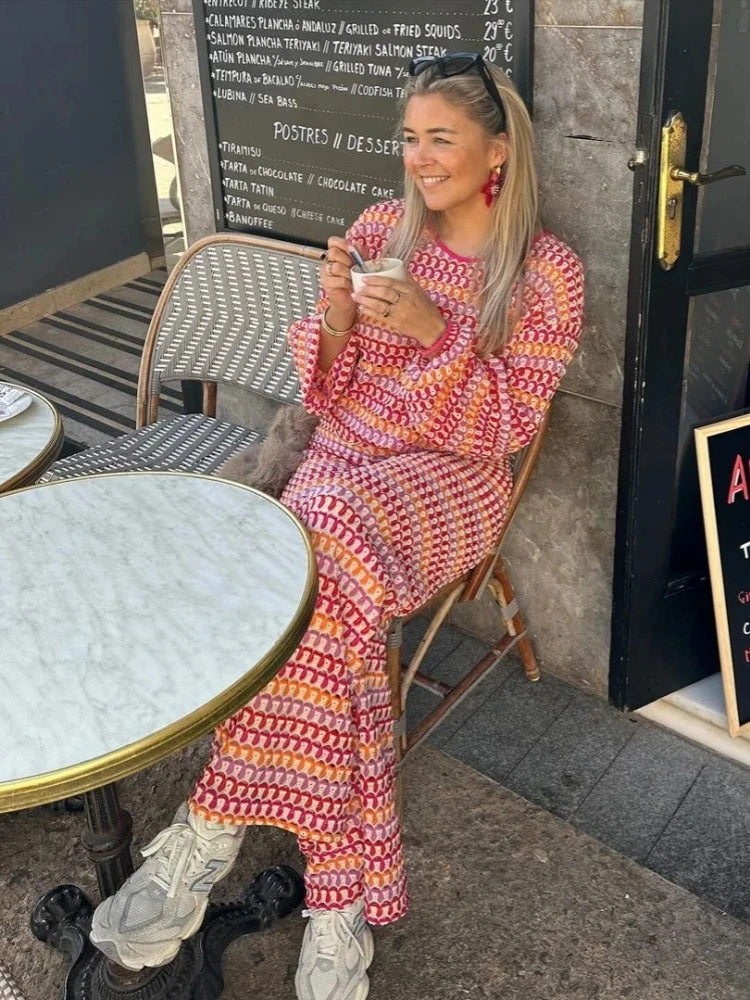 Women Patterned Knitwear Set | Alaina