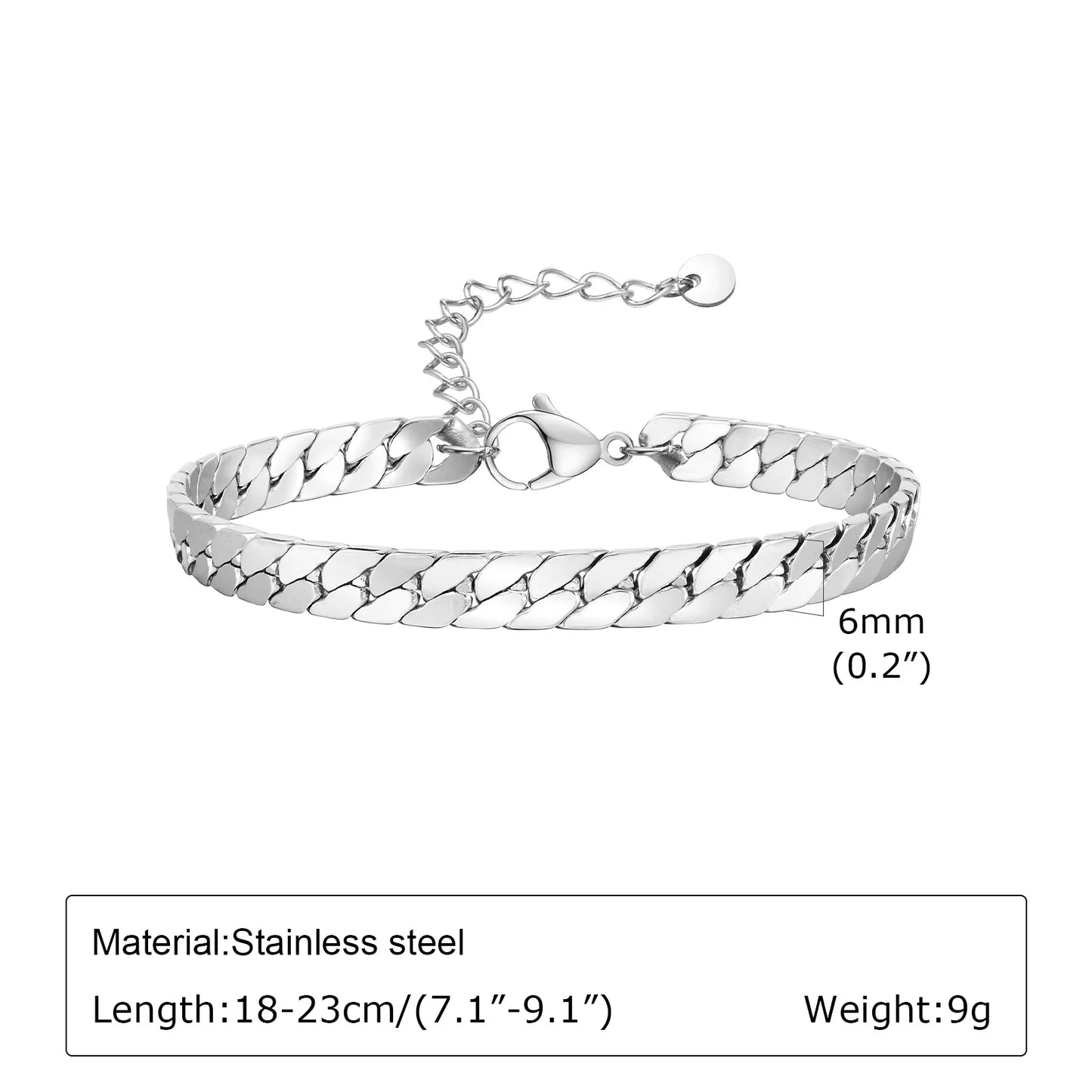 Variant image for Men's Bracelet Adjustable Stainless Steel Cuban Chain | Classic Style-1