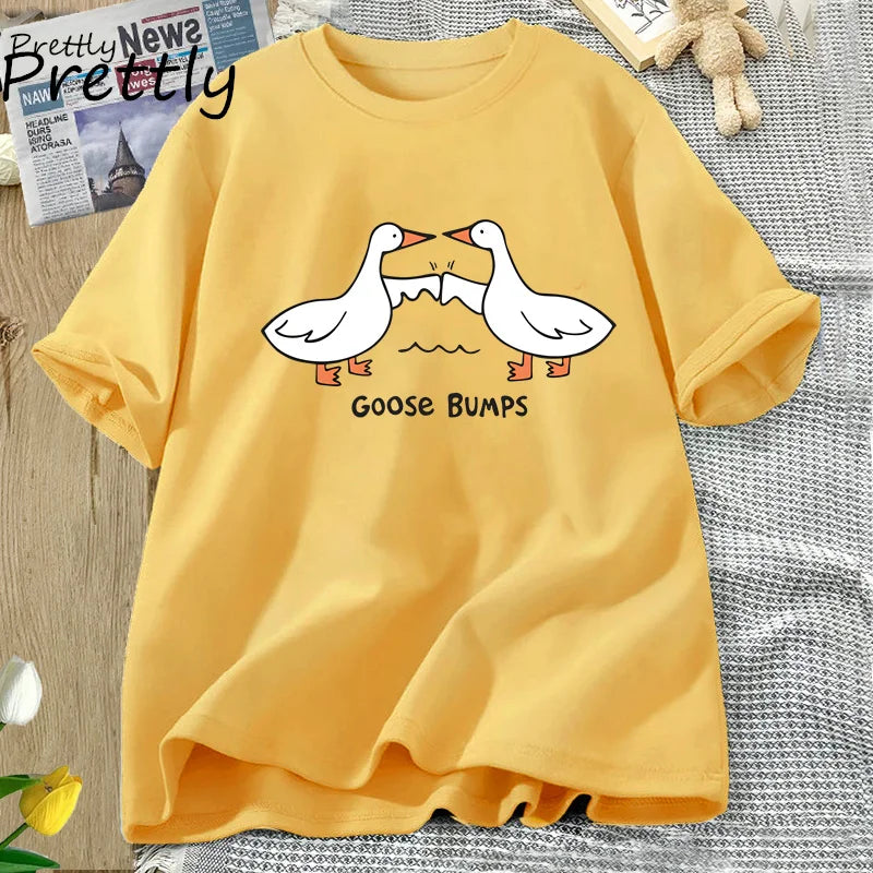 Variant image for Unisex T-Shirt White Cotton | Goose Bumps-24