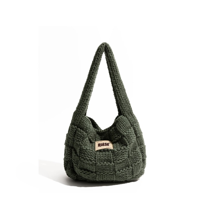Women Checks Knit Mini Hobo Bag | Charlotte