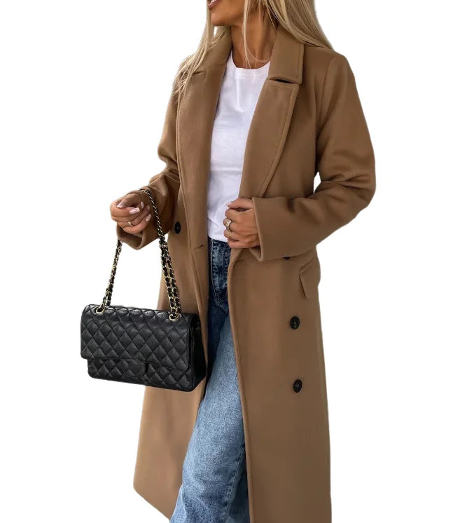 Women Timeless Double-Breasted Wool Coat | Sabella