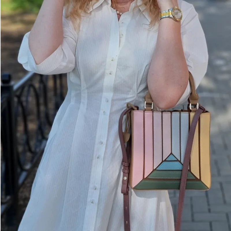 Women Colorful Geometric Handbag | Eloise
