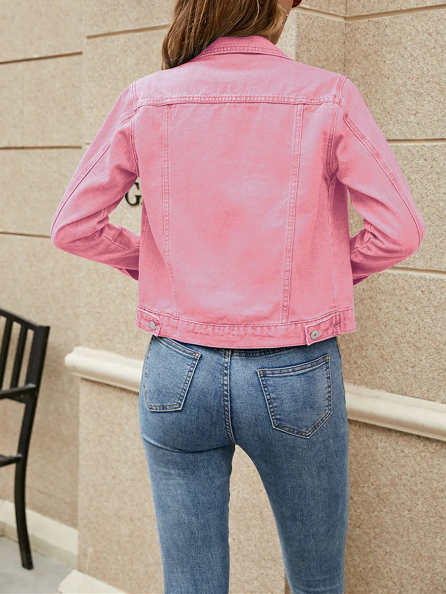 Women Denim Jacket Black Cotton | Classic Style-4