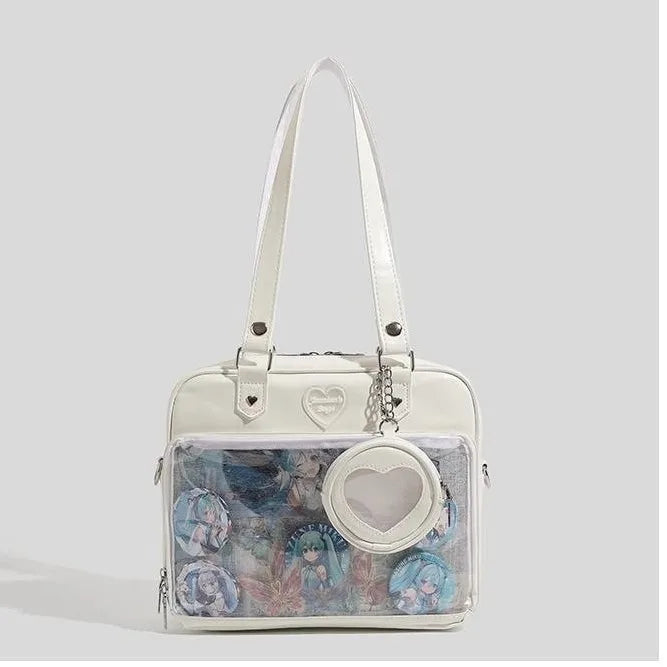 Women Transparent Heart Charm Tote Bag | Celeste