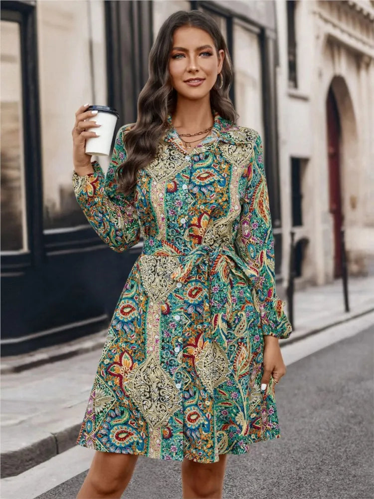 Women Bohemian Shirt Dress | Gwyneth
