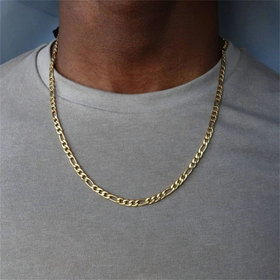 Men Figaro Chain Necklace Silver Stainless Steel | Urban Style-2