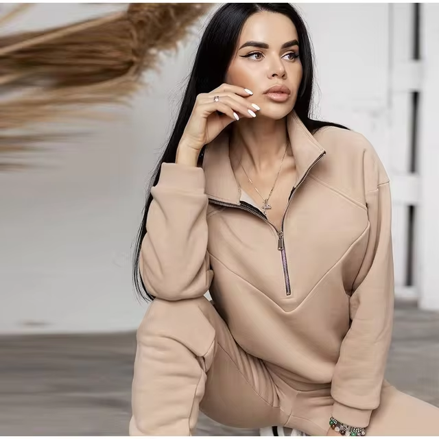 Women Quarter-Zip Tracksuit Set | Lirienne