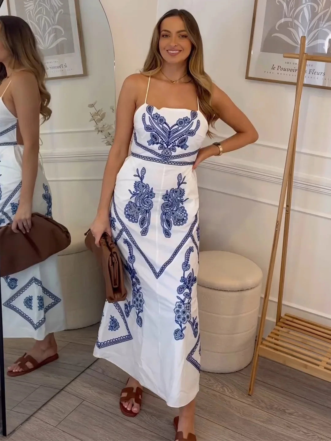 Women Embroidered Midi Dress | Aubrey