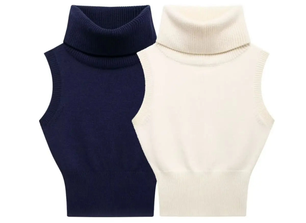 Women Sleeveless Turtleneck Knit Top | Eglantine