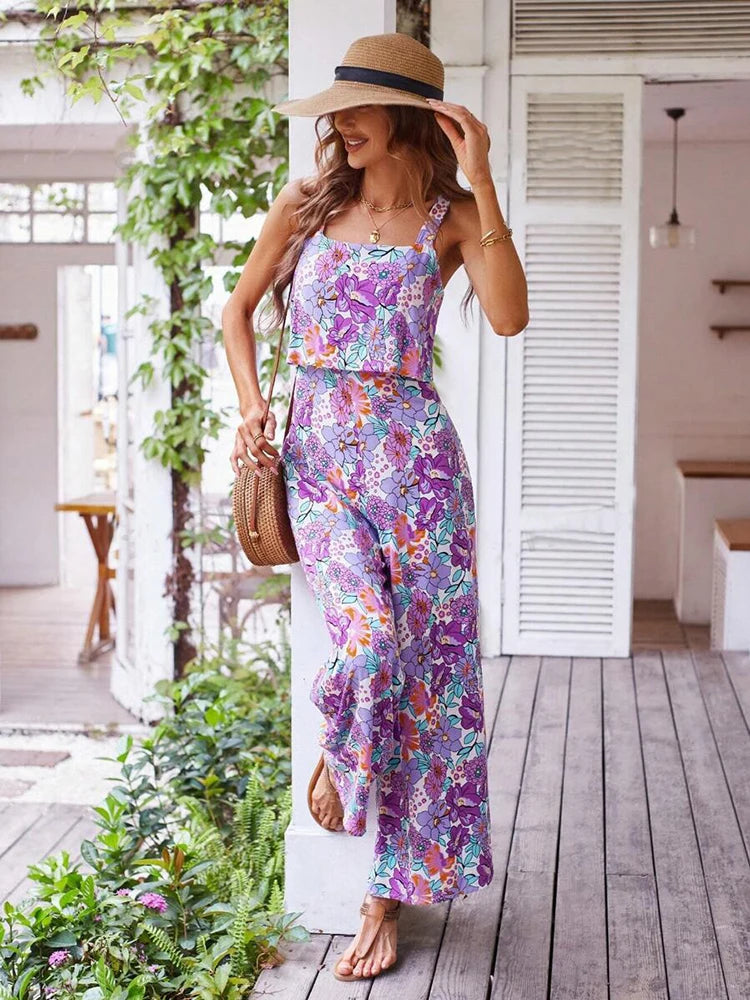 Women Floral Sleeveless Jumpsuit | Elena