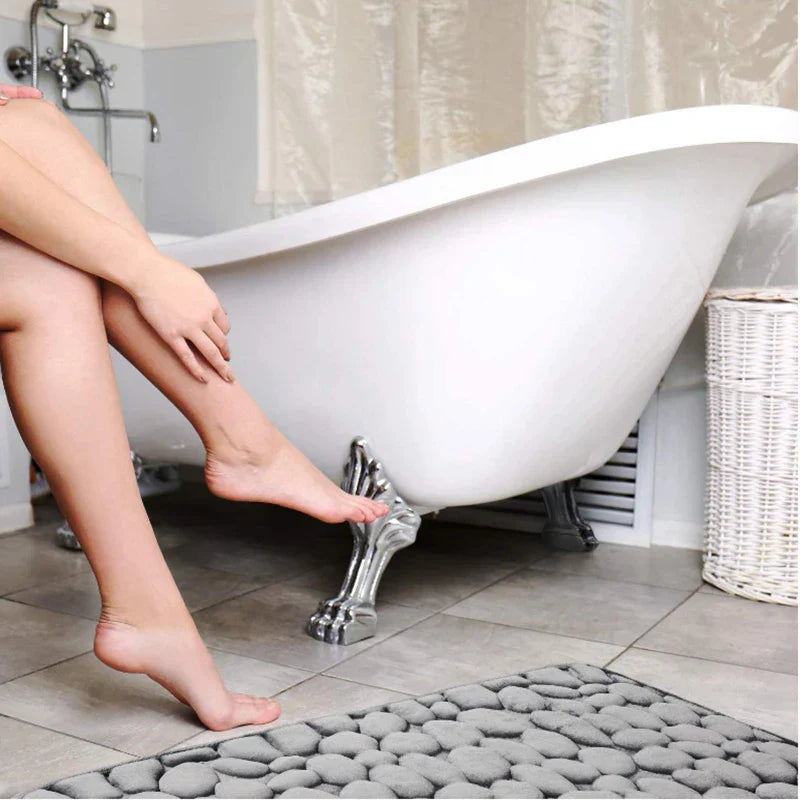 Non-Slip Bath Mat White Coral Fleece | Comfort 4