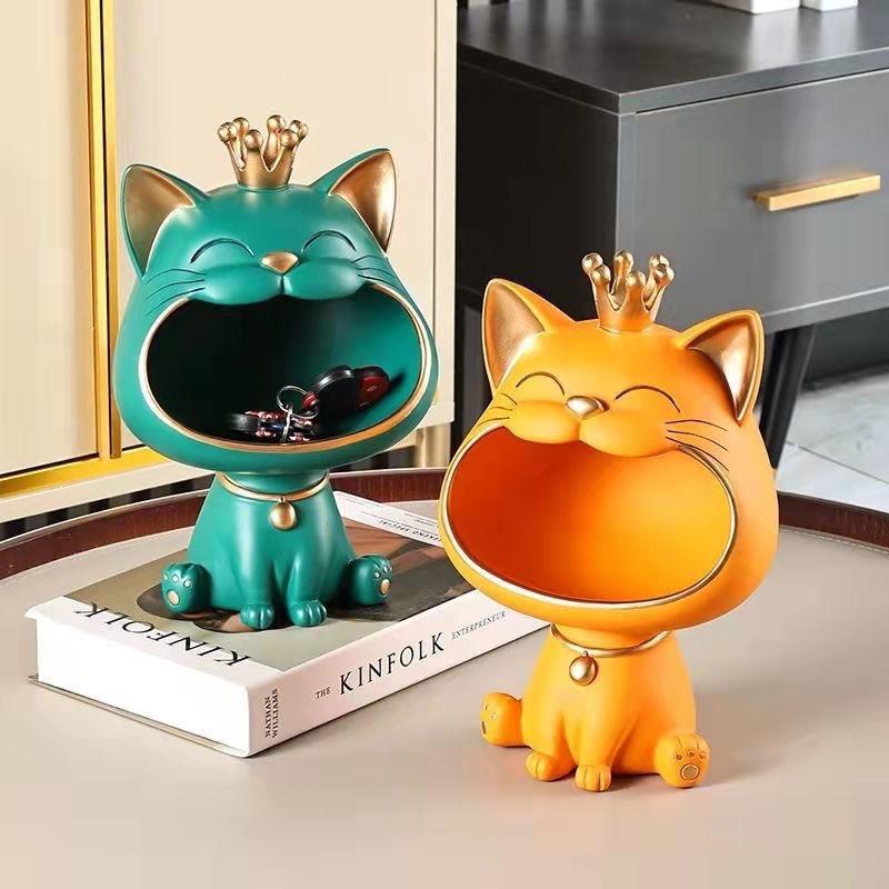 Cat Organizer Sculpture Multi-Colored Resin | Whimsical Design 5
