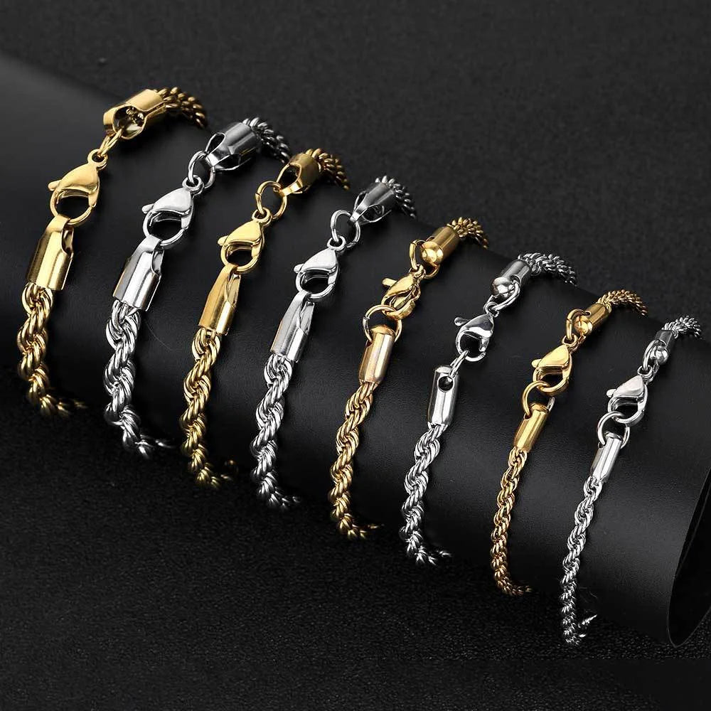 Men's Bracelet Gold Stainless Steel Twist Chain | Trendsetter-5
