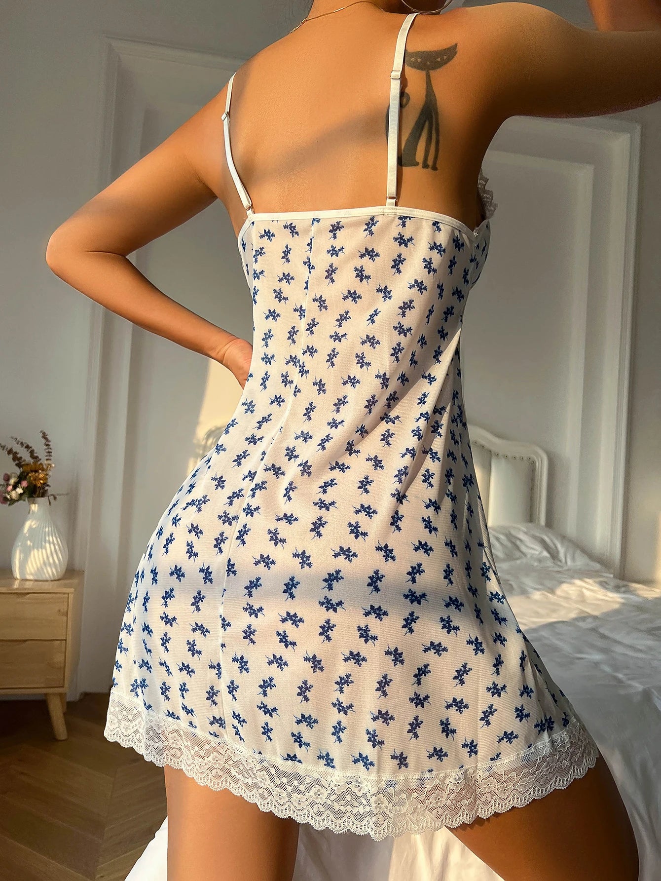 Women Lace Floral Nightdress | Yessenia