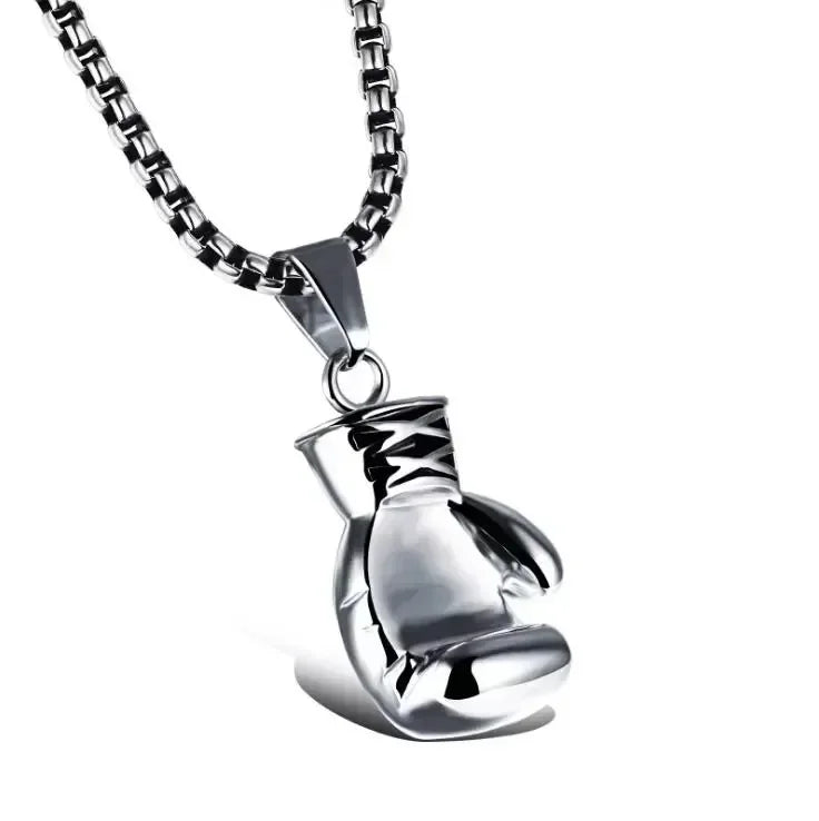 Men's Necklace Black Boxing Gloves Pendant Metal Alloy | Urban Style-5