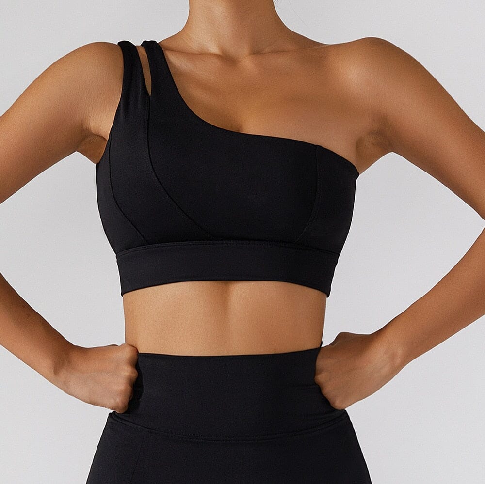 Variant image for Women High Support Sports Bra Black Nylon Spandex | Active Stride-9